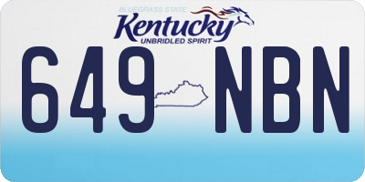 KY license plate 649NBN