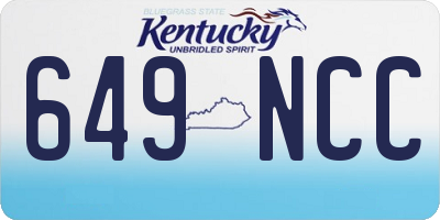 KY license plate 649NCC