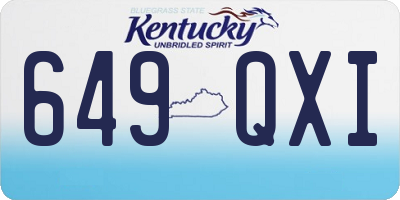 KY license plate 649QXI
