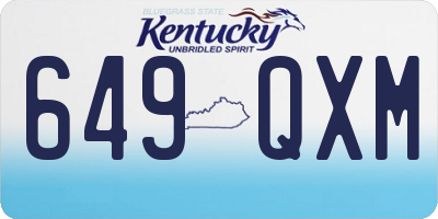 KY license plate 649QXM