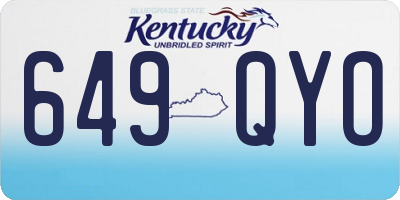 KY license plate 649QYO