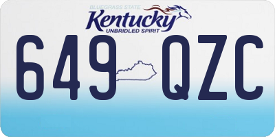 KY license plate 649QZC