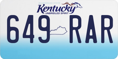 KY license plate 649RAR