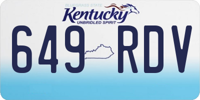 KY license plate 649RDV
