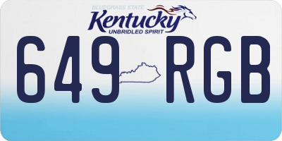 KY license plate 649RGB