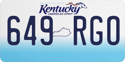 KY license plate 649RGO