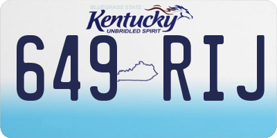 KY license plate 649RIJ