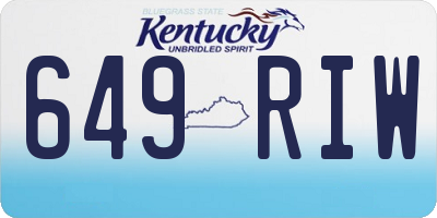 KY license plate 649RIW