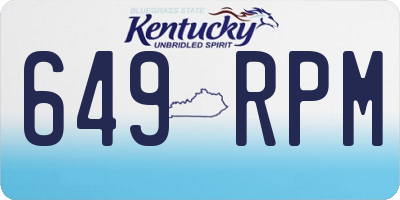 KY license plate 649RPM