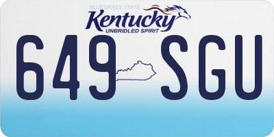 KY license plate 649SGU