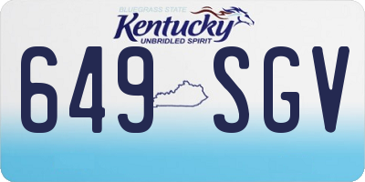 KY license plate 649SGV