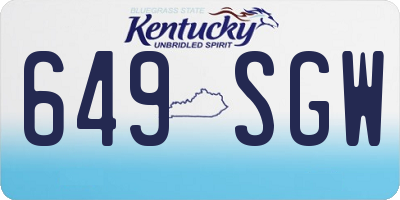 KY license plate 649SGW