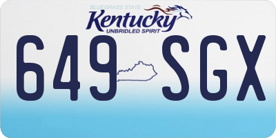 KY license plate 649SGX
