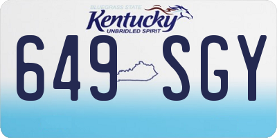 KY license plate 649SGY