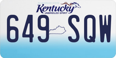 KY license plate 649SQW