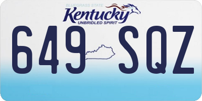 KY license plate 649SQZ