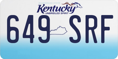 KY license plate 649SRF