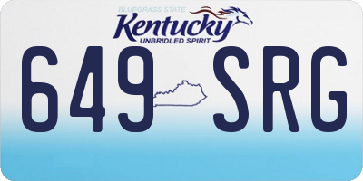 KY license plate 649SRG