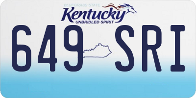 KY license plate 649SRI