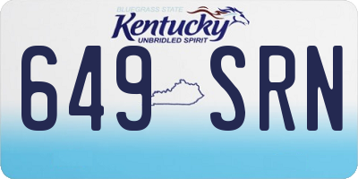 KY license plate 649SRN