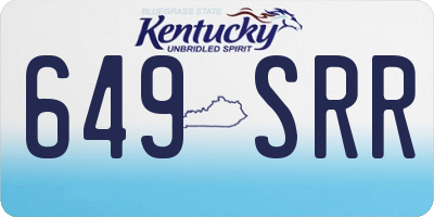 KY license plate 649SRR