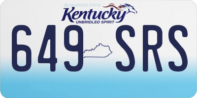 KY license plate 649SRS