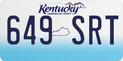 KY license plate 649SRT