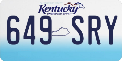 KY license plate 649SRY