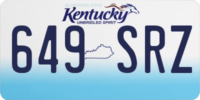 KY license plate 649SRZ
