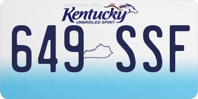 KY license plate 649SSF