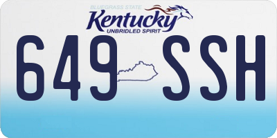 KY license plate 649SSH