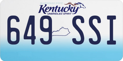 KY license plate 649SSI