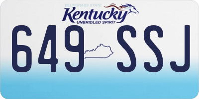 KY license plate 649SSJ