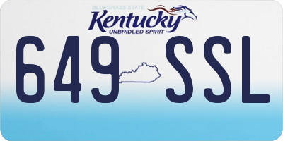 KY license plate 649SSL