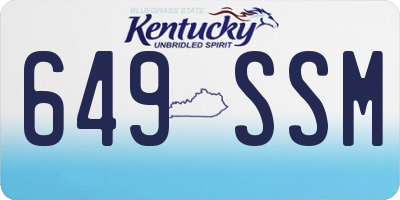 KY license plate 649SSM