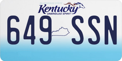 KY license plate 649SSN
