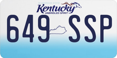 KY license plate 649SSP