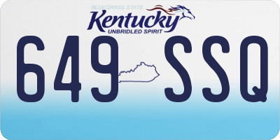 KY license plate 649SSQ