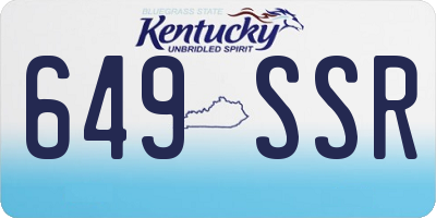 KY license plate 649SSR