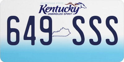 KY license plate 649SSS