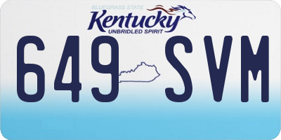 KY license plate 649SVM