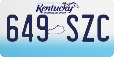 KY license plate 649SZC