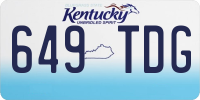 KY license plate 649TDG