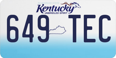KY license plate 649TEC