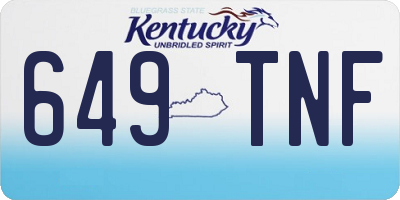 KY license plate 649TNF