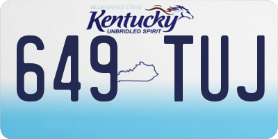 KY license plate 649TUJ