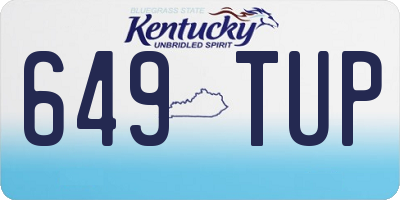 KY license plate 649TUP