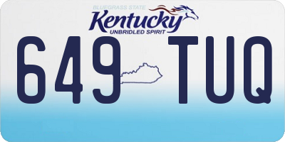 KY license plate 649TUQ