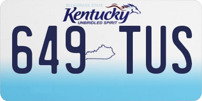 KY license plate 649TUS