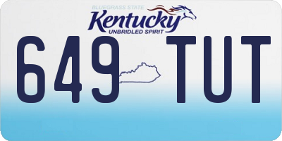 KY license plate 649TUT